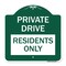 Signmission Private Drive Sign Private Drive-Residents Only, Green & White Alum Sign, 18" x 18", GW-1818-23271 A-DES-GW-1818-23271 - alternate 1